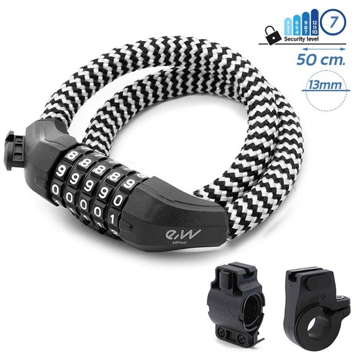 [CMM375] Candado de contraseña EWLK025 funda nylon blanco