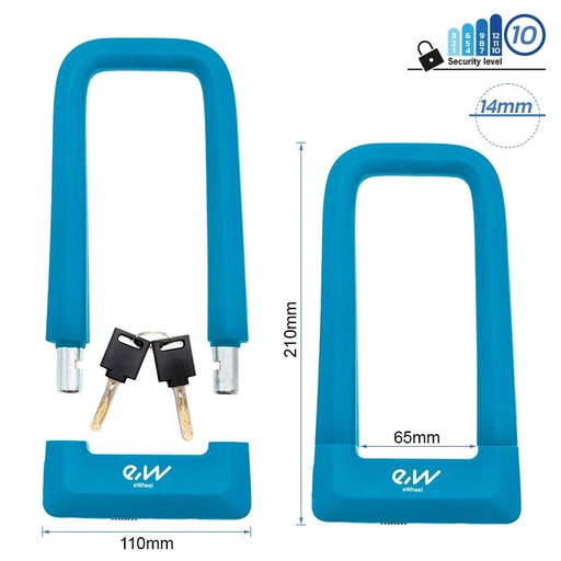 [CMM373] Candado en U de llave EWLK023 azul