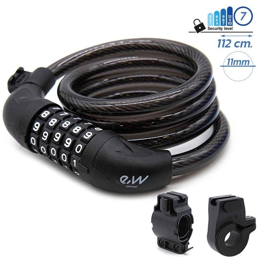 [ACA-001] Candado de cable con contraseña [Ewheel] - 1,1M